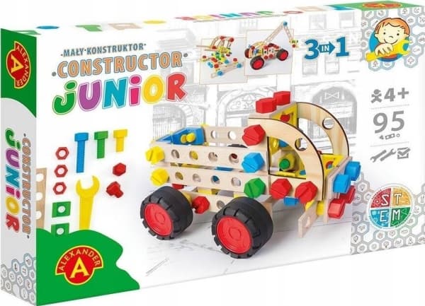 Junior puinen rakennussarja 3-in-1 kuorma-auto