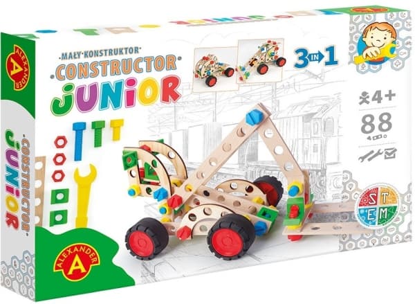 Junior byggsats i trä 3-i-1 gaffeltruck
