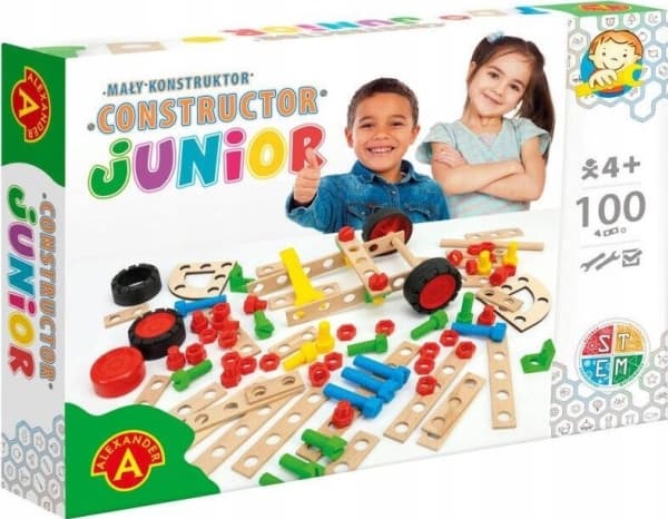 Junior byggsats i trä 100 delar