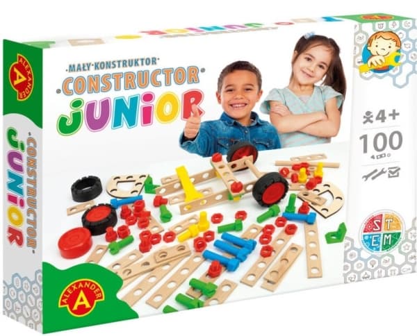 Junior byggsats i trä 100 delar