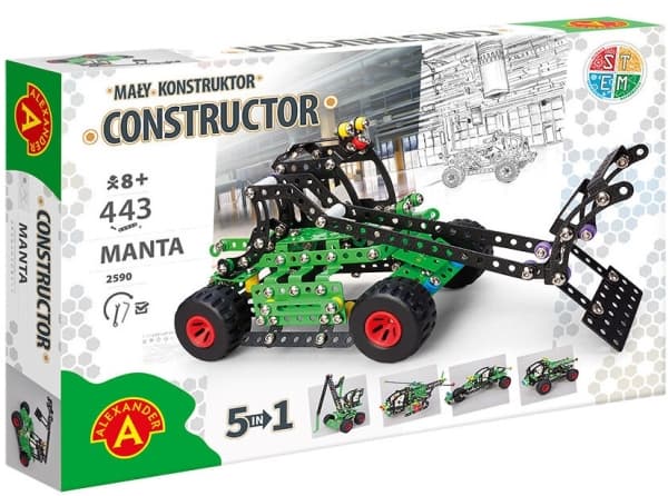 Alexander1 Metalo konstrukciniai blokeliai Mały Konstruktor Manta ALEXANDER 2590 ALX