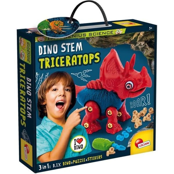 Lisciani giochi- I`ma Genius Dino Stem Triceratops, 92420, Ej tillämpligt - 8008324092420