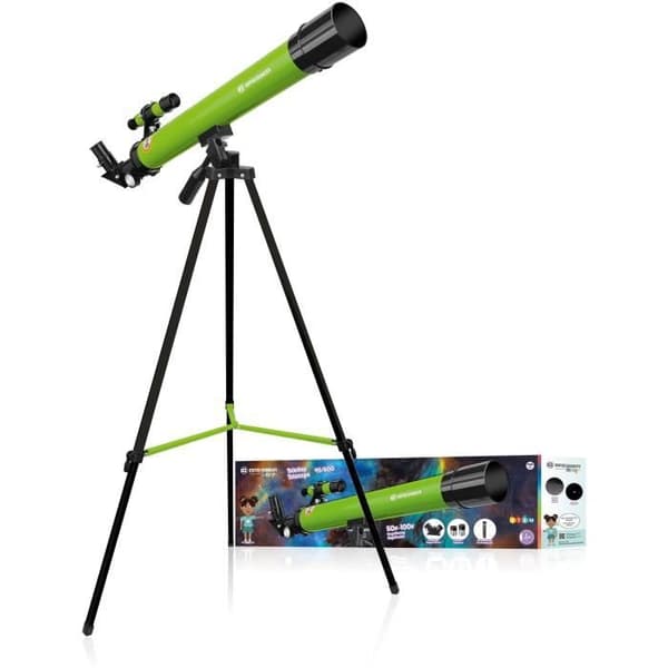 Astronomiskt teleskop 45/600 AZ - BRESSER JUNIOR - Förstoring upp till 100x - Höjdjusterbart stativ - grön