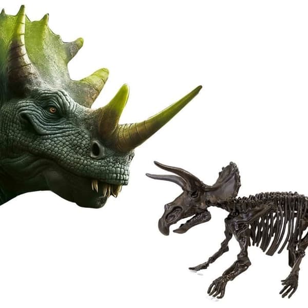 2-i-1 dinosaurie- och skelettgrävning - Triceratops - SES CREATIVE