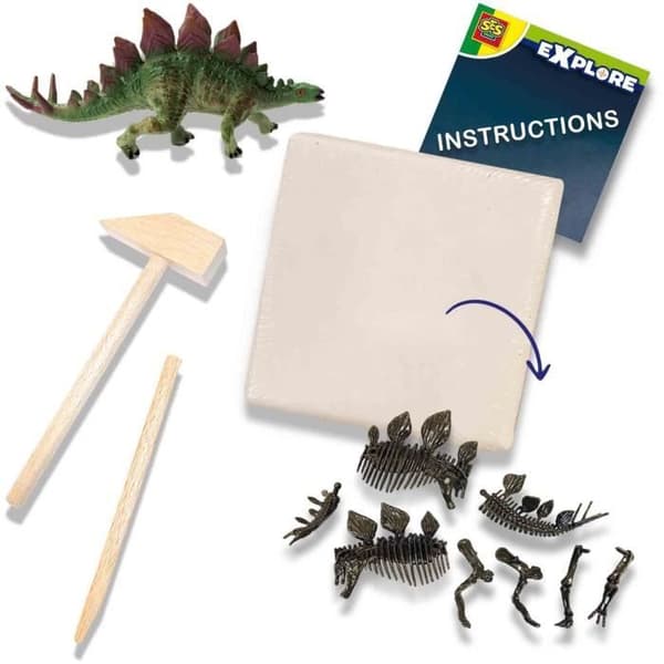 2-i-1 dinosaurie och skelettgrävning - Stegosaurus - SES CREATIVE