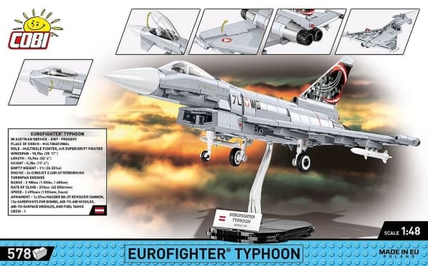 COBI Eurofighter Typhoon, Byggeklosser, 8 år, 578 stykker