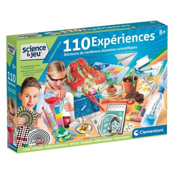 Vetenskapligt spel - CLEMENTONI - 110 Clementoni-experiment - kemi, fysik, botanik, optik