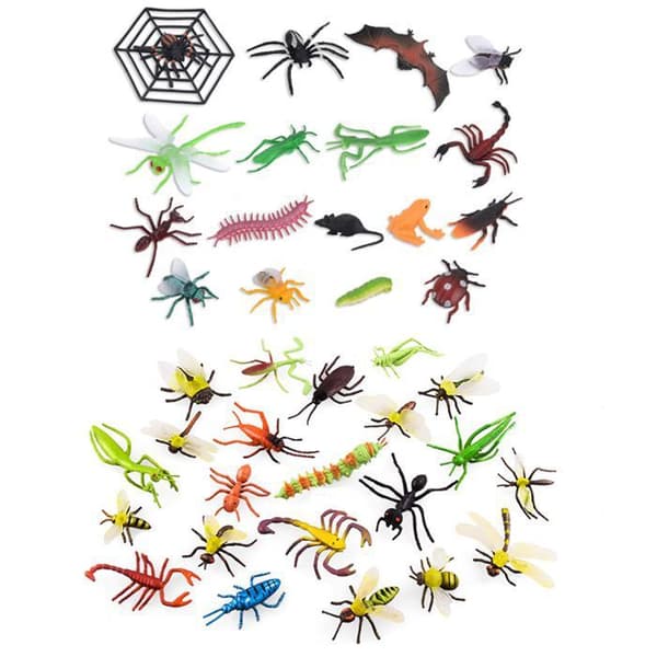 39st plastinsekter och insekter för barn, insektsfigurer leksaker med för utbildning/leksaker/temafester