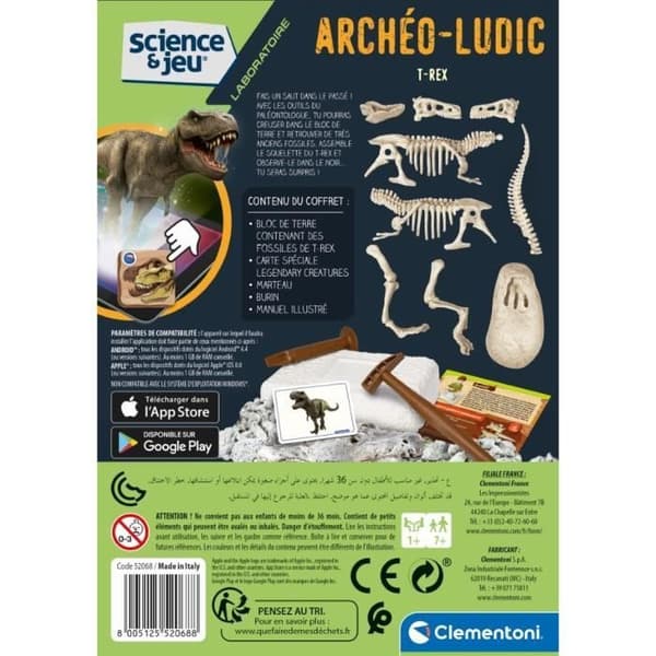 Clementoni - Vetenskap och spel - Archéo Ludic - T-Rex