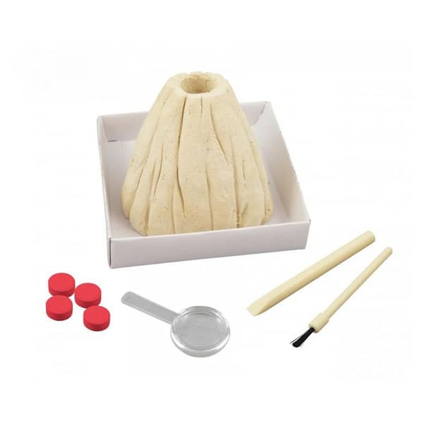 Buki Mini Volcano Science Kit - Beige/Röd - För åldrarna 8 och uppåt - Återskapa ett vulkanutbrott