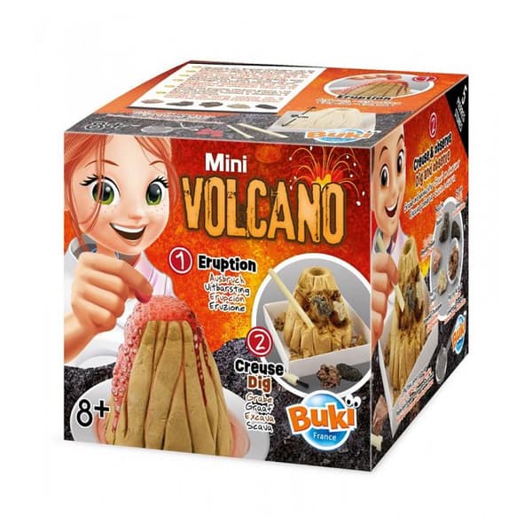 Buki Mini Volcano Science Kit - Beige/Röd - För åldrarna 8 och uppåt - Återskapa ett vulkanutbrott