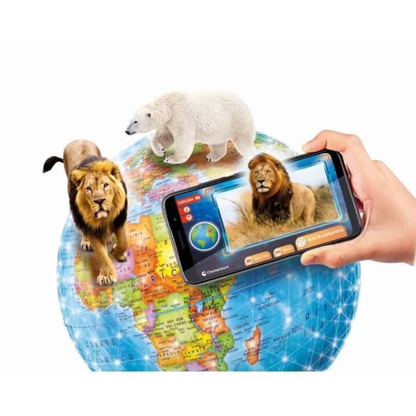 CLEMENTONI - Exploraglobe - Realtidsresor - 3 spellägen och 28 aktiviteter - Bluetooth-penna