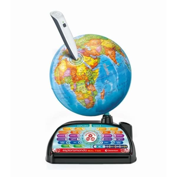 CLEMENTONI - Exploraglobe - Realtidsresor - 3 spellägen och 28 aktiviteter - Bluetooth-penna