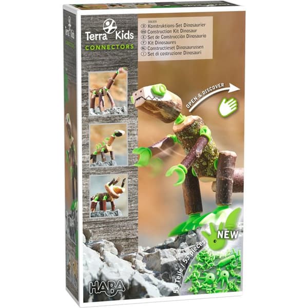 HABA - Terra Kids Connectors - Dinosaurs Kit - Konstruktion - Utomhus - Barnspel 8 år och +