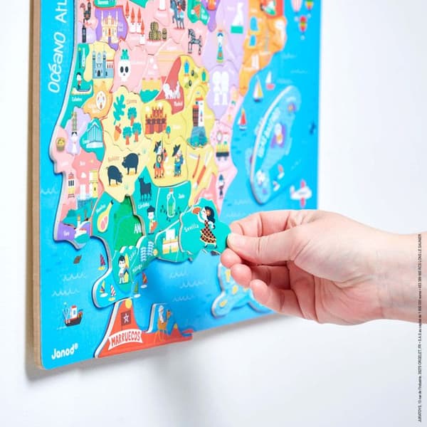 Janod - Magnetic Iberian Peninsula map pussel - JURATOYS