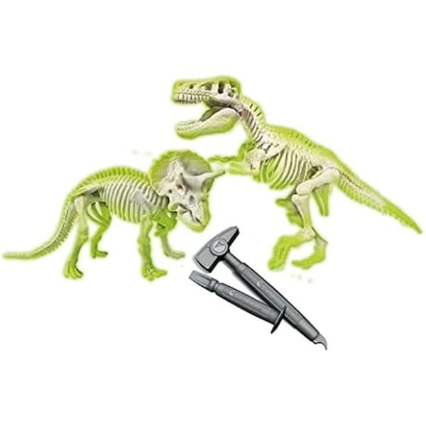 Clementoni - Science Lab-Archaeogiocing-T-Rex och Triceratops-Dinosaurier, fossiler att gräva och montera, arkeologkit, spel