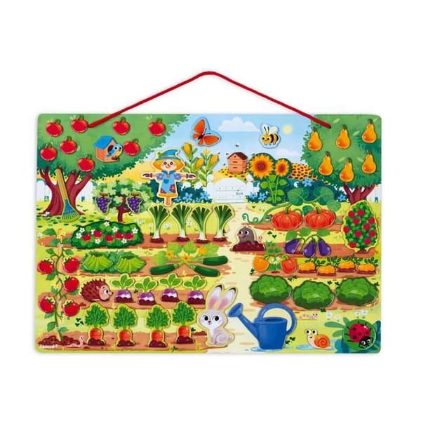 Pedagogiskt spel My Magnetic Garden (trä) - JANOD - från 3 år och uppåt - Magnetisk träskiva