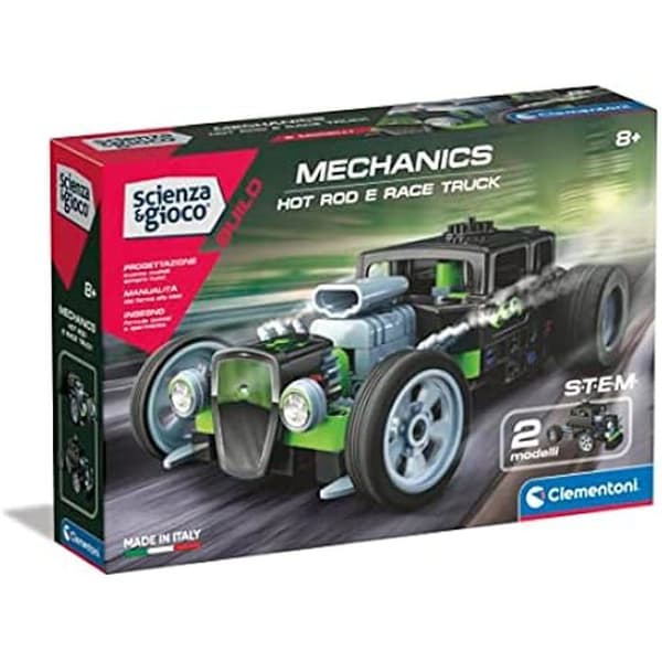 Vetenskapligt spel - CLEMENTONI - Hot Rod And Race Truck - 120 stycken - Barn 8 år gammal