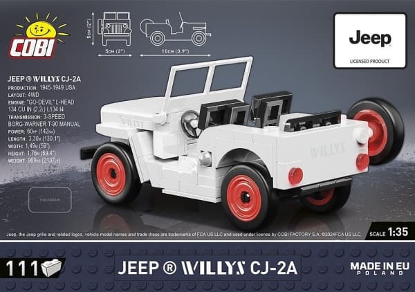 COBI Jeep Willys CJ-2A, Byggeklosser, 6 år, 111 stykker