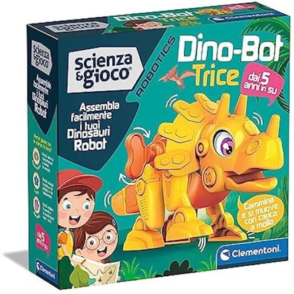 Science Robotics-Dino Bot Build - Clementoni - Triceratop - Scientific Game - Flerfärgad - Ålder 5