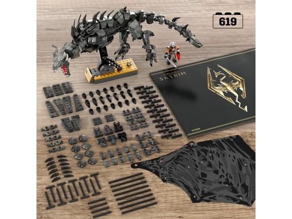 Mattel MEGA Skyrim Alduin the World Eater, Byggesett, 17 år, Plast, 619 stykker