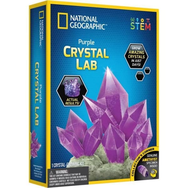 NATIONELLT GEOGRAFISKT VETENSKAPLIGT EXPERIMENT Purple Crystal Growing Lab - DIY Crystal Creation