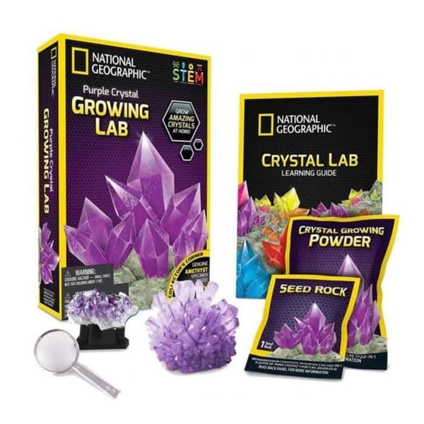 NATIONELLT GEOGRAFISKT VETENSKAPLIGT EXPERIMENT Purple Crystal Growing Lab - DIY Crystal Creation