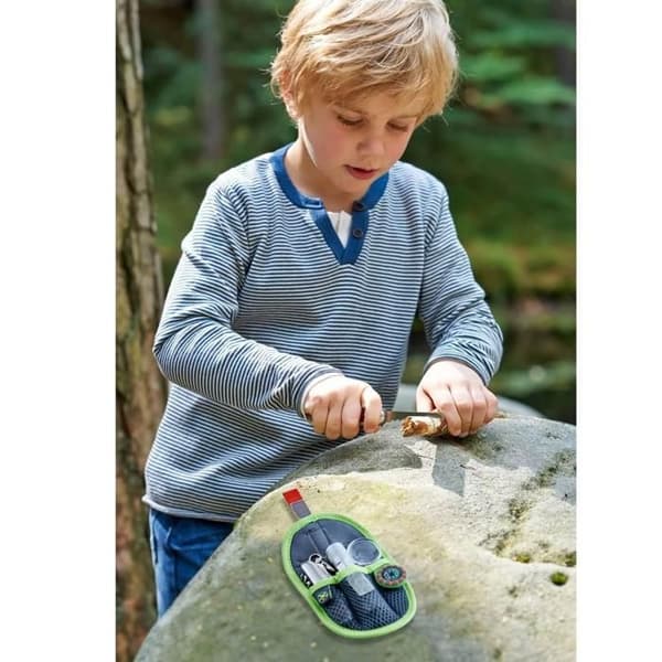 Explorers påse - HABA - Terra Kids - 6-funktions pennkniv - LED-lampa - 3x/6x förstoringsglas