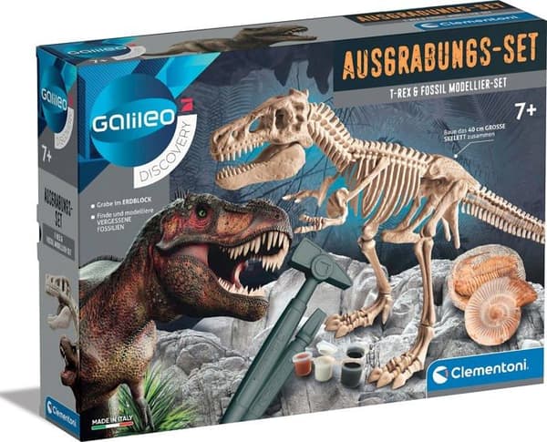 Vetenskapligt experiment - fysik-kemi experiment Clementoni - 59311 - Clemen Ausgrabungs-Set T-Rex - Fossil Mo