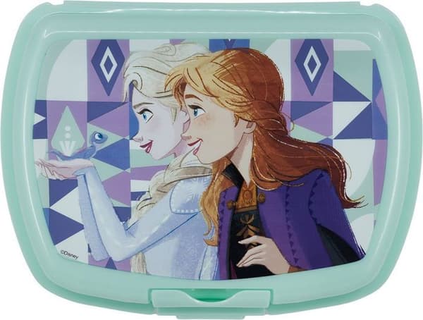 Tataway Blå Disney smörgåslåda för flickor i plast Frozen Elsa och Anna Bra för att ta med snacks utanför hemmet