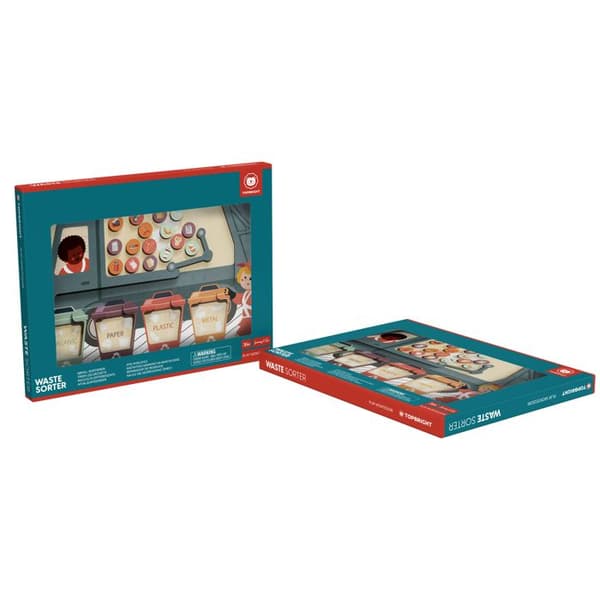 Montessori Affaldssorterer - TOP BRIGHT - Magnetisk Labyrint - 3 år gammel - Metal - Papir - Plastik