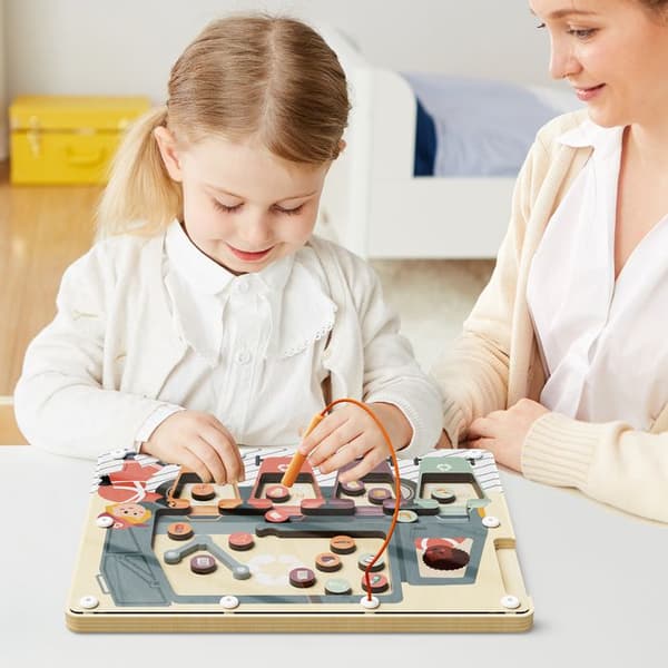 Montessori Affaldssorterer - TOP BRIGHT - Magnetisk Labyrint - 3 år gammel - Metal - Papir - Plastik