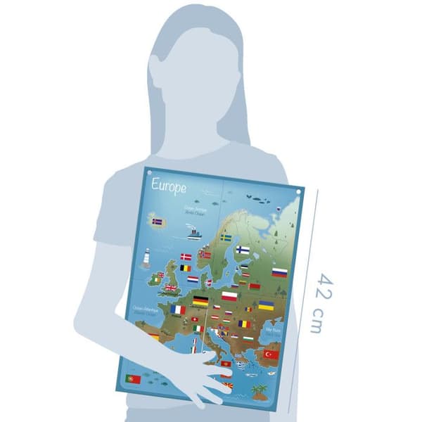 Lär dig europeiska flaggor - 23 x 4 x 16 cm - Pedagogiska spel