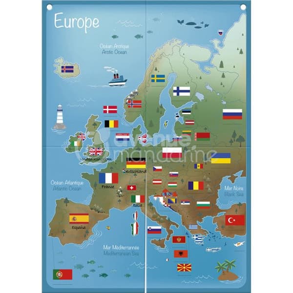 Lär dig europeiska flaggor - 23 x 4 x 16 cm - Pedagogiska spel