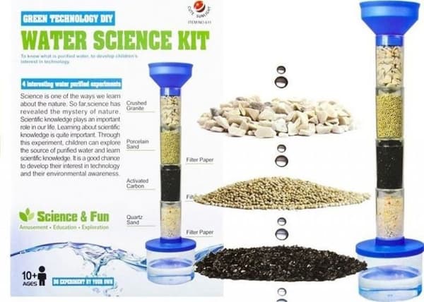 Leantoys - 1640 - Experimentkit sandfilter för vattenfiltrering 4 lager leksaker LEAN
