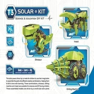 OBOSOE STEM Prop Solenergi 3 i 1 transformation robotsæt DIY legetøj batteridrevet transformere bil pædagogisk læringslegetøj børn