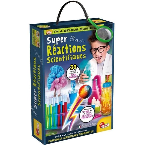 Superreaktionslabb - Vetenskapskit - JAG ÄR ETT GENI - 30 experiment, överraskande effekter