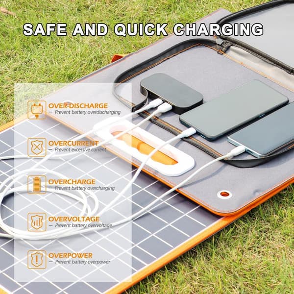 Solcelleoplader, 100W, DC Type-c/QC30 Output