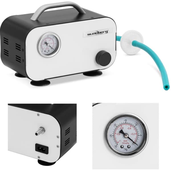 Laboratorievakuumpumpe med manometer, oliefri, 15 l/min, 30 W