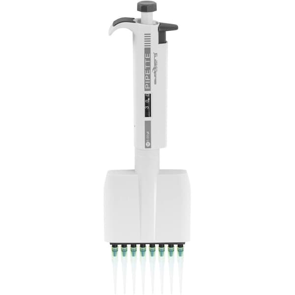 Laboratoriepipette, 8 kanaler, manuel, 0,005-0,05 ml