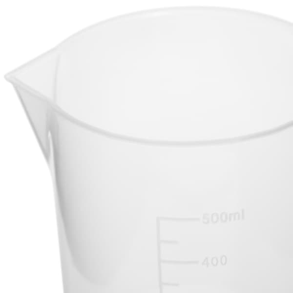 Muovinen laboratoriolasi 500 ml asteikolla - 10 kpl.