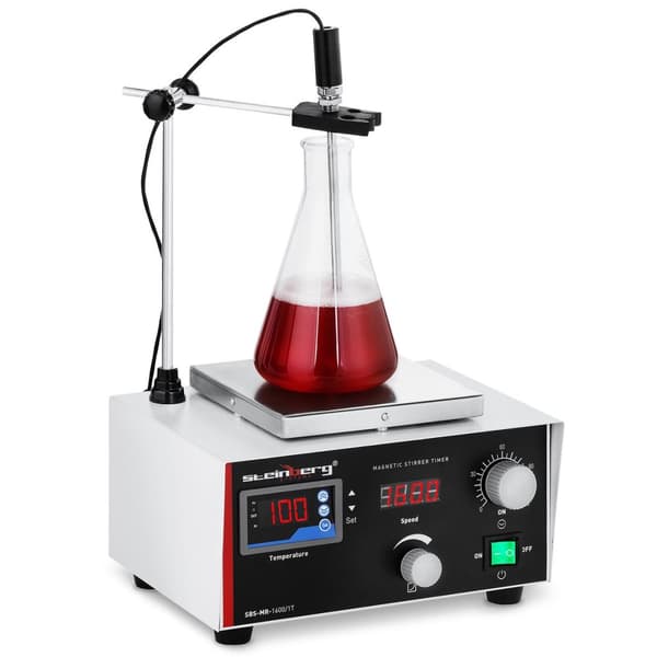 Laboratoriemagnetomrører 100°C timer + omrørere
