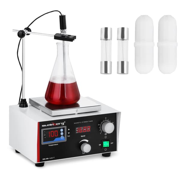 Laboratoriemagnetomrører 100°C timer + omrørere