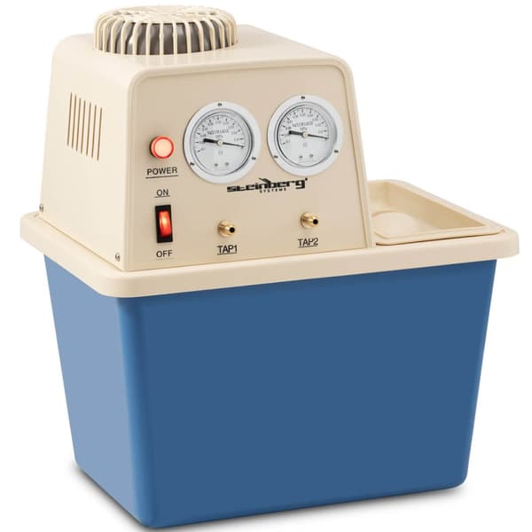 Laboratorievakuumpumpe med vandcirkulation 2 ventiler manometer 15 l 180 W