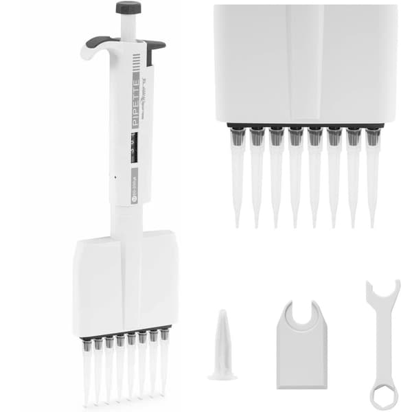 Laboratoriopipetti, 8 kanavaa, manuaalinen, 0,05-0,3 ml