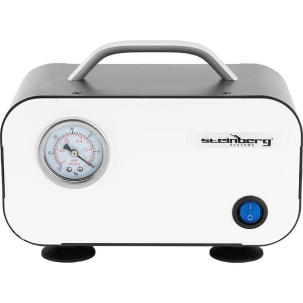 Laboratorievakuumpumpe med manometer, oliefri, 10 l/min, 20 W