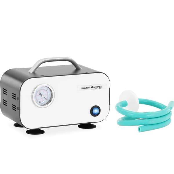 Laboratorievakuumpumpe med manometer, oliefri, 10 l/min, 20 W