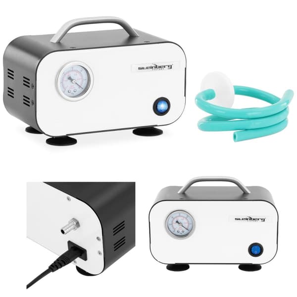 Laboratorievakuumpumpe med manometer, oliefri, 10 l/min, 20 W