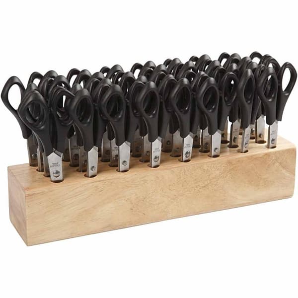 Skolsaxar med hållare - L: 14 cm - 26 st - Rund spets