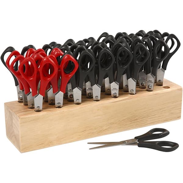 Skolsaxar med hållare - L: 14 cm - 26 st - Rund spets